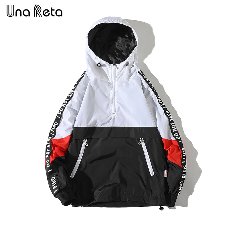 Buy Una Reta Hooded Jackets Men New Patchwork Color Block Pullover Jacket Fashion Tracksuit Coat Men Hip Hop Streetwear Jacket Men And View Our Huge Collection Of Graphic Designed T Shirts Apparel