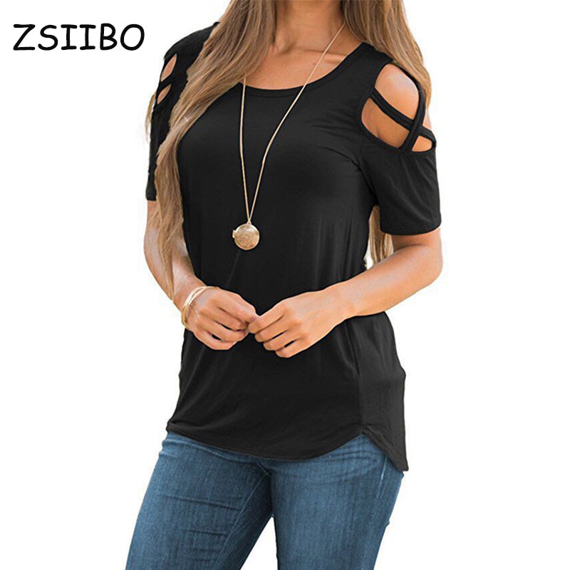 cold shoulder short sleeve tops