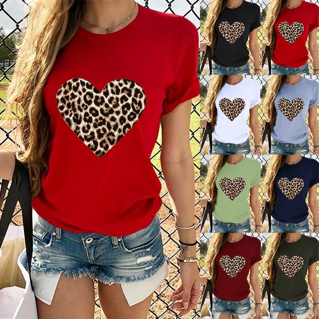 leopard print heart shirt